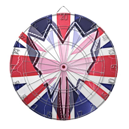 "Ich liebe UK"-Kunstposter Dartscheibe (vorne)