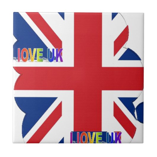 Ich liebe UK-Kunstprint Fliese (Vorderseite)