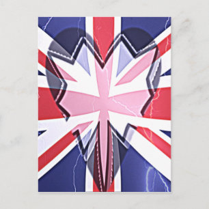 "Ich liebe UK"-Kunstprint Postkarte