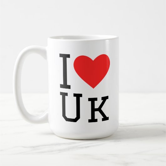 Ich liebe UK Quadrat-Aufkleber Kaffeetasse (Links)