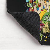 Ich Liebe Ukraine Doodle mit ukrainischer Fahne be Mousepad (Ecke)