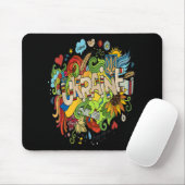 Ich Liebe Ukraine Doodle mit ukrainischer Fahne be Mousepad (Mit Mouse)