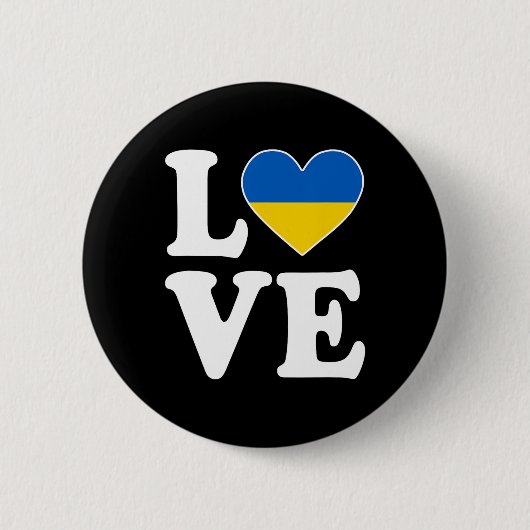 Ich liebe Ukraine X Ukrainisch Ukraine Button (Vorderseite)