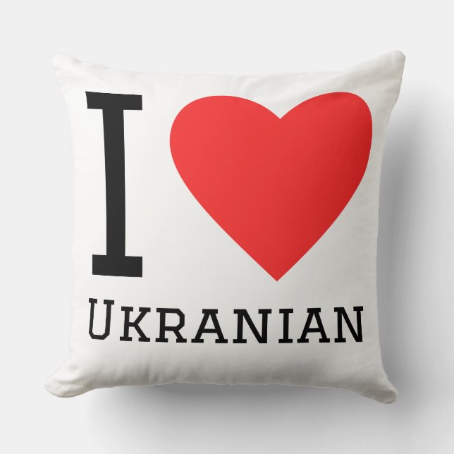 Ich liebe Ukrainisch Kissen (Vorderseite)