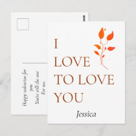 Ich Liebe, um Sie zu Liebe, personalisieren Postkarte