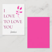 Ich Liebe, um Sie zu Liebe, personalisieren Sie No Mitteilungskarte (Vorne/Hinten)