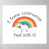 Ich Liebe unicorns Behandle mit ihm! Poster (Vorne)