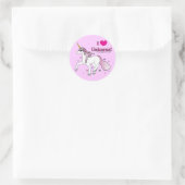 Ich Liebe Unicorns! Runder Aufkleber (Tasche)