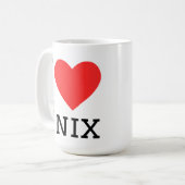 Ich liebe Unix Kaffeetasse (Vorderseite Links)