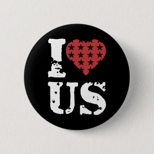 Ich Liebe uns 4. Juli Gedenktag Veteran Tag Button