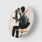 Ich Liebe uns Modernes Foto der Familie Runde Wanduhr (Winkel)