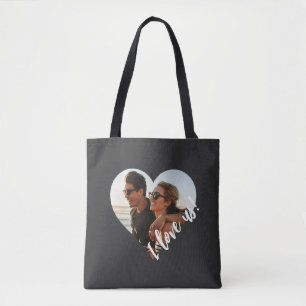 Ich liebe uns Schrift Herz Foto Schwarz Tasche