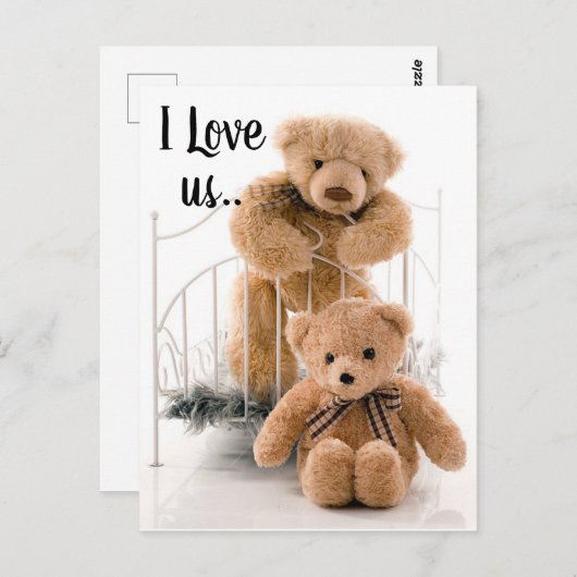 Ich Liebe uns Teddybären Postkarte (Vorne/Hinten)