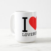 Ich liebe Unzertrennliche Kaffeetasse (Vorderseite Links)