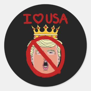 Ich liebe USA Anti Trump Runder Aufkleber