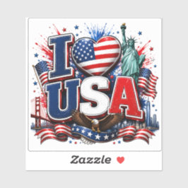 ICH LIEBE USA |Fußballfan Amerikaner Aufkleber