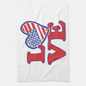 Ich Liebe USA Herz Geschirrtuch (Vertikal)