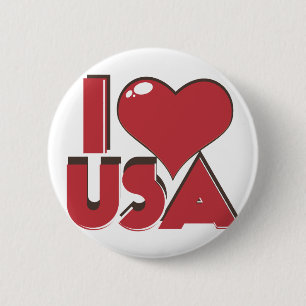 Ich liebe USA Retro 80er Button