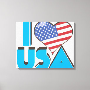Ich liebe USA Retro 80er Leinwanddruck