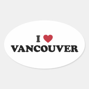 Ich liebe Vancouver Kanada Ovaler Aufkleber