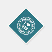 Ich Liebe Vater glücklich Vatertag | Napkin Serviette (Ecke)