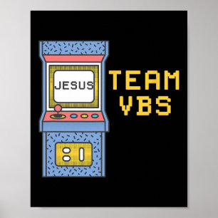 Ich liebe Vbs Videospiel Ferien Bibel Schule Retro Poster