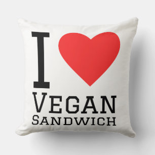 Ich liebe vegane Sandwiches Kissen