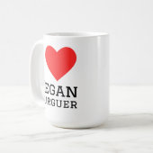 Ich liebe veganen Burger Kaffeetasse (Vorderseite Links)