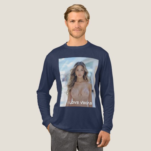 ICH LIEBE VEGAS Tri-Blend SHIRT (Volle Vorderseite)