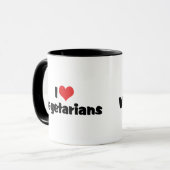 Ich liebe Vegetarier Tasse (Vorderseite Links)