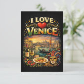 Ich liebe Venedig Dankeskarte (Stehend Vorderseite)