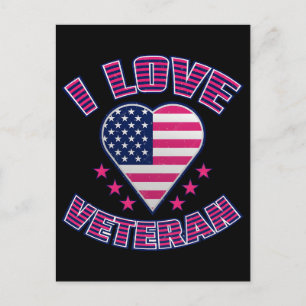 Ich liebe Veteranen Patriotisches Shirt Ehre Unter Feiertagspostkarte
