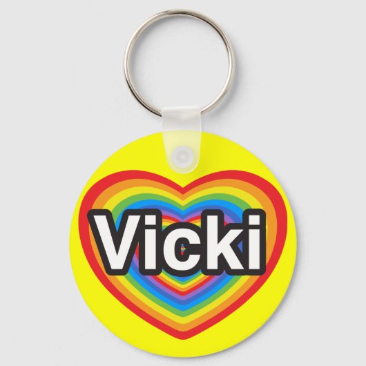 Ich Liebe Vicki. Ich Liebe dir Vicki. Herz Schlüsselanhänger (Vorderseite)