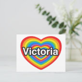 Ich Liebe Victoria. Ich Liebe dich Victoria. Herz Postkarte (Stehend Vorderseite)