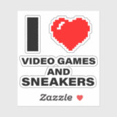 Ich Liebe Videospiele und Sneakers Aufkleber (Blatt)