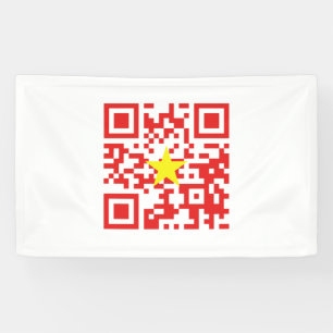 Ich liebe Vietnam (Tôi Yêu Việt Nam) Flag QR Code Banner