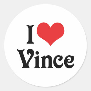 Ich liebe Vince Runder Aufkleber