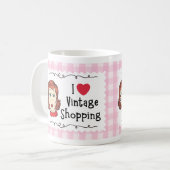 Ich liebe Vintage-Shopping-Mug Kaffeetasse (Vorderseite Links)