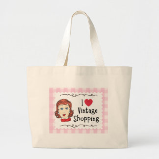Ich liebe Vintage Shopping Tote Bag Jumbo Stoffbeutel