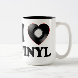 ICH LIEBE VINYL ZWEIFARBIGE TASSE