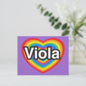 Ich Liebe Viola. Ich Liebe dir Viola. Herz Postkarte (Stehend Vorderseite)