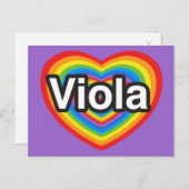 Ich Liebe Viola. Ich Liebe dir Viola. Herz Postkarte (Vorne/Hinten)