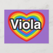 Ich Liebe Viola. Ich Liebe dir Viola. Herz Postkarte (Vorderseite)