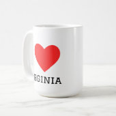 Ich liebe Virginia Kaffeetasse (Vorderseite Links)
