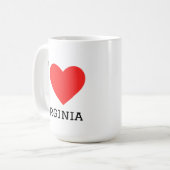 Ich liebe Virginia Kaffeetasse (Vorderseite Links)