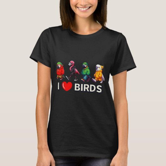 ICH LIEBE VÖGEL T-Shirt (Vorderseite)