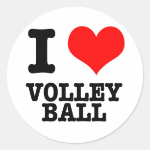 ICH LIEBE VOLLEYBALL RUNDER AUFKLEBER