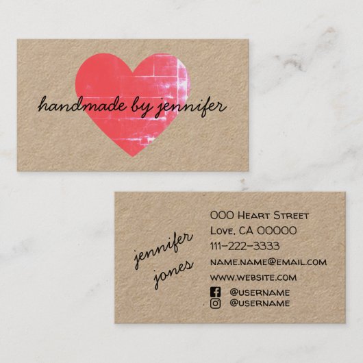 Ich Liebe von Herzbehandlungen mit sozialen Medien Visitenkarte (Vorne/Hinten)