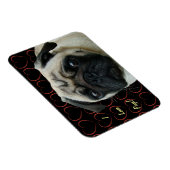 Ich Liebe von Mops mit flexiblem Herz Magnet (Rechte Seite)