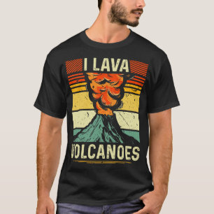 Ich liebe Vulkane Vintage Retro Geologie T-Shirt
